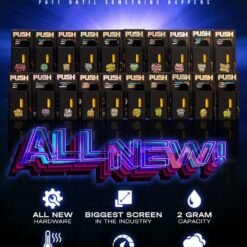 push disposable with screen device